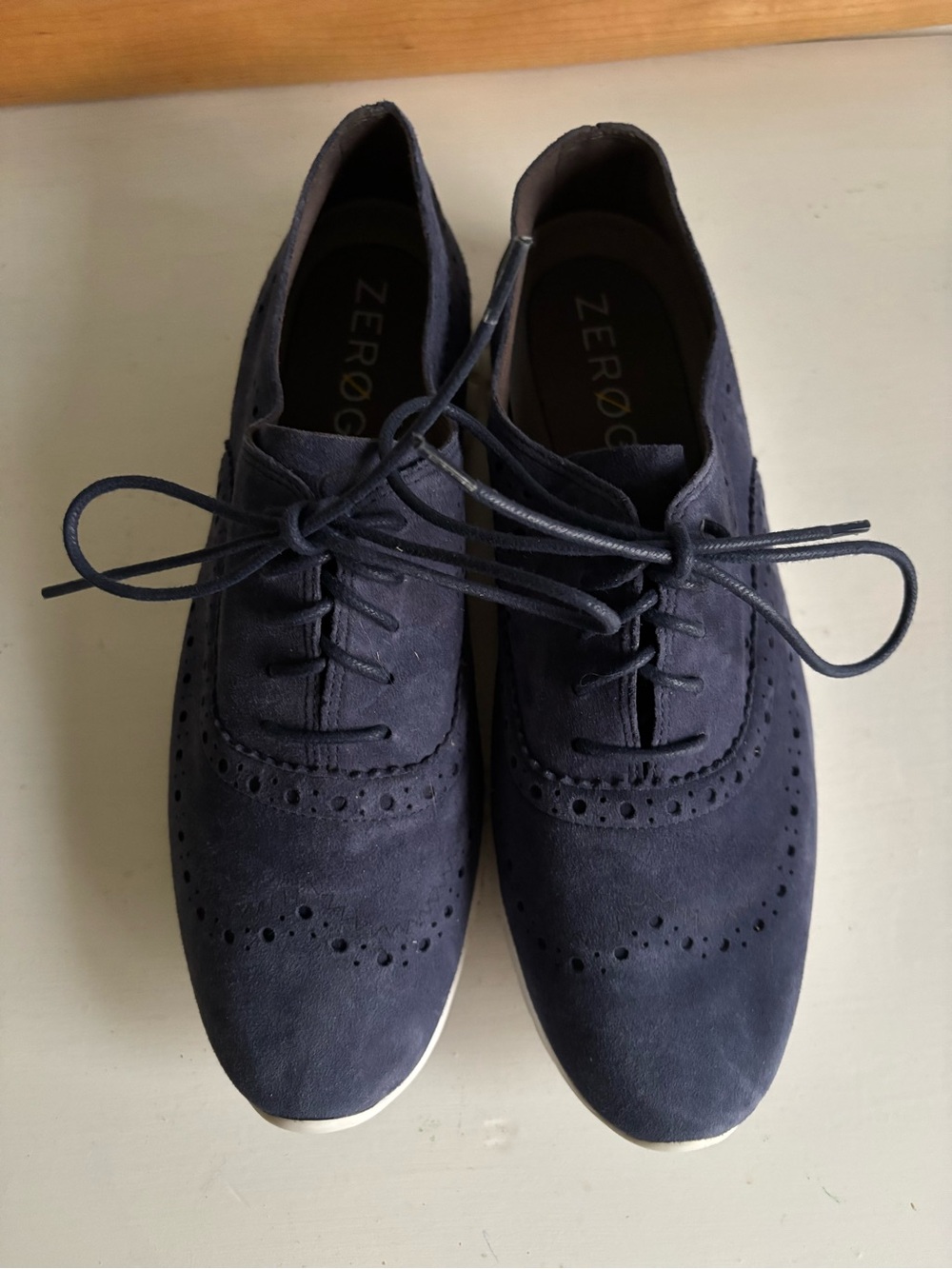 Cole Haan Navy Suede Wingtip Sneakers
